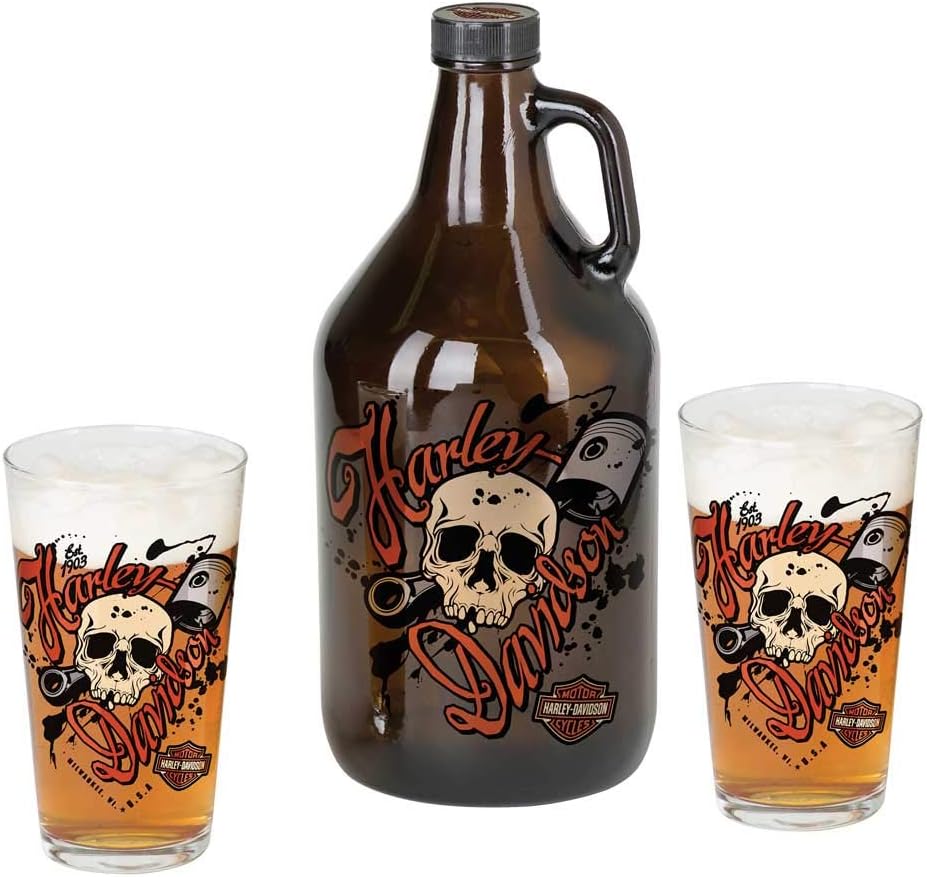Harley-Davidson Piston Skull Growler Set