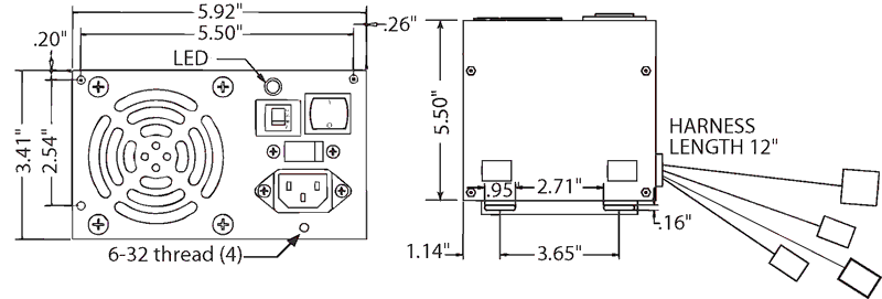 Arcade Game Power Supply Dual Switch 200w