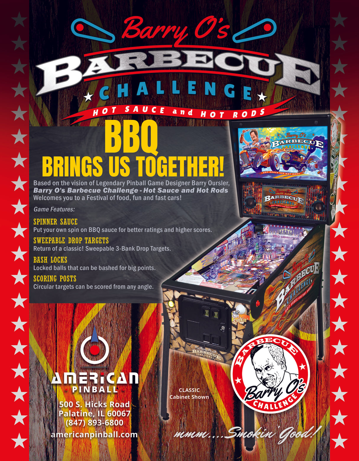 Barry O's Barbecue Challenge BBQ Limited Edition by American Pinball