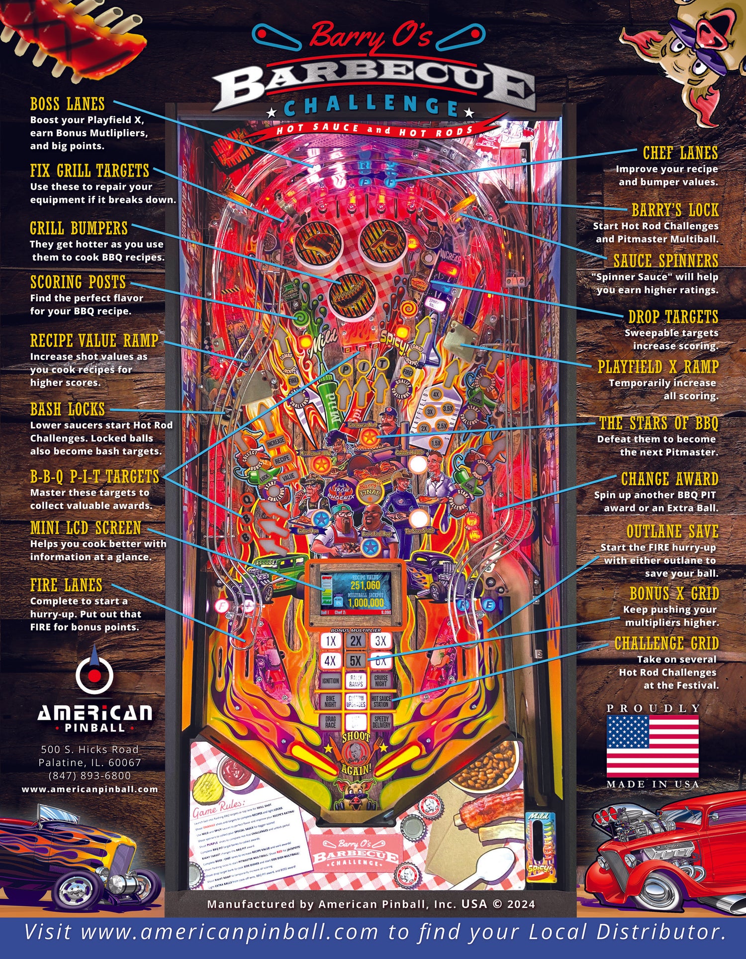 Barry O's Barbecue Challenge BBQ Limited Edition by American Pinball