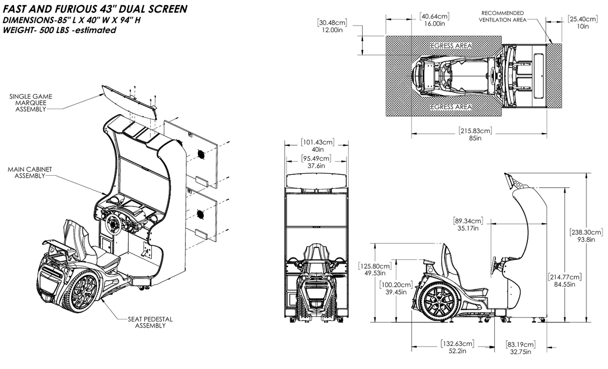 Fast & Furious Arcade 43"