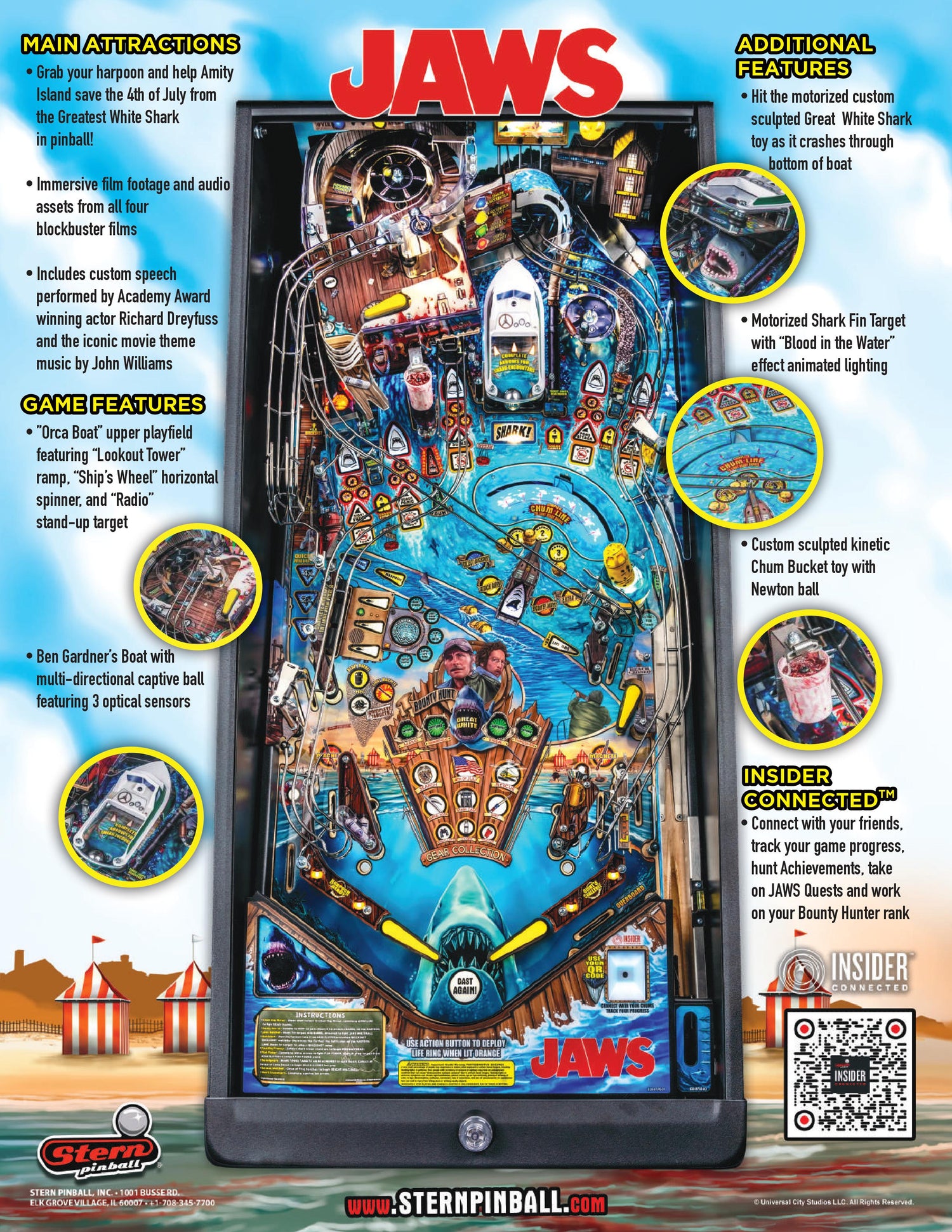 Jaws Premium Pinball By Stern