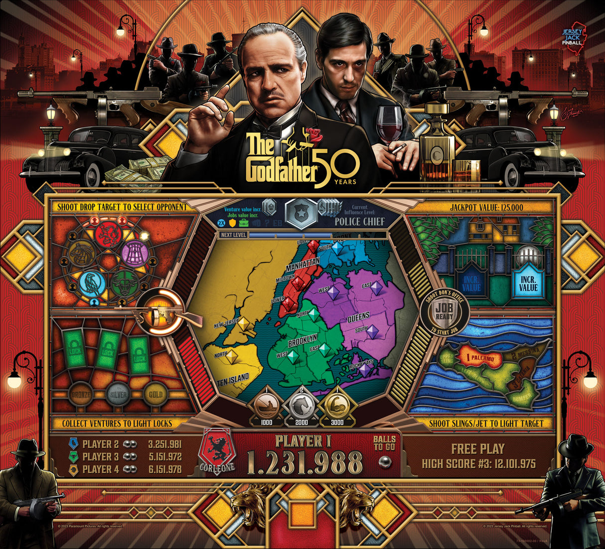 The Godfather Pinball LE By Jersey Jack Pinball