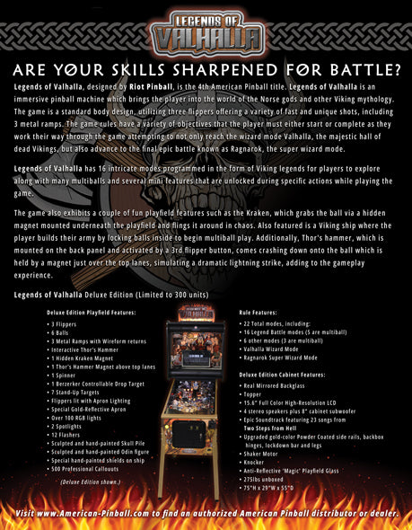 Legends of Valhalla Pinball Deluxe Limited Edition