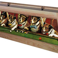 Dogs Playing Pool Billiard Light Stainable Raw Wood