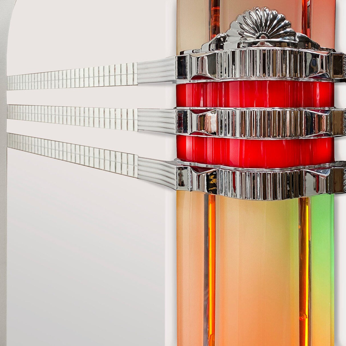 Rock-Ola Authentic Bubbler Vinyl 45 with Bluetooth Gloss White - Gameroom Goodies