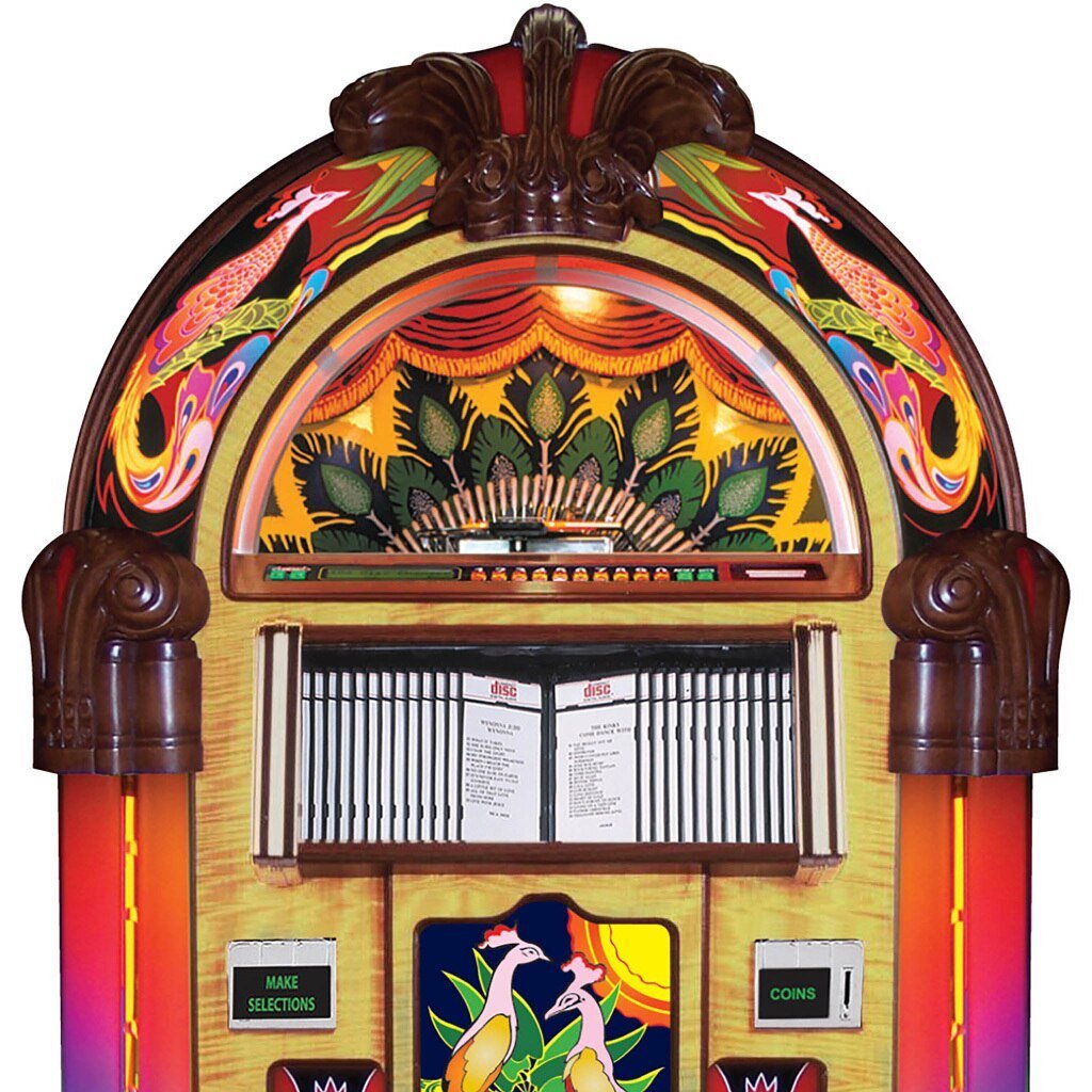 Rock-ola Bubbler CD Jukebox Peacock - Gameroom Goodies