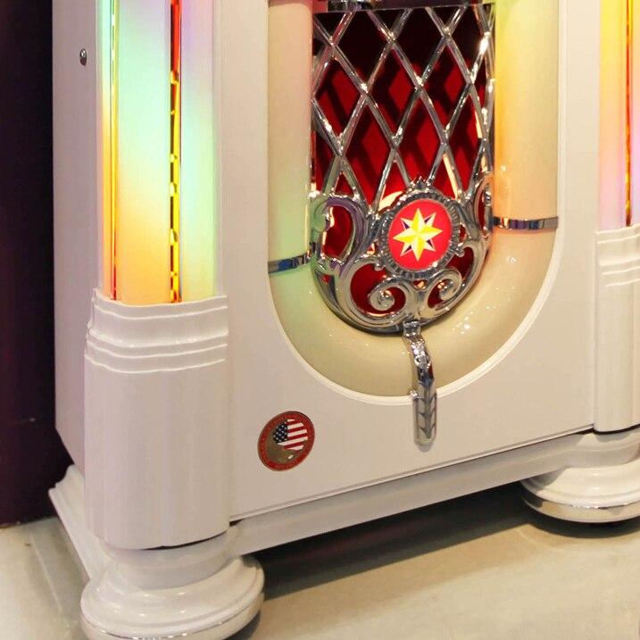 Rock-ola Bubbler Digital Jukebox Music Center Gloss White - Gameroom Goodies