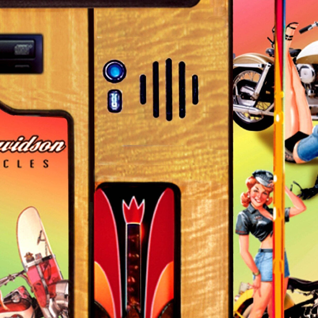 Rock-ola Harley Davidson American Beauties Bubbler Digital Jukebox Music Center - Gameroom Goodies