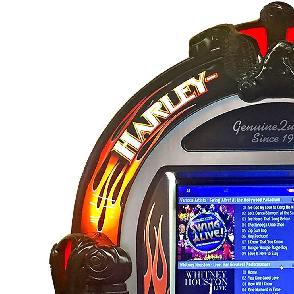 Rock-ola Harley Davidson Digital Jukebox Flames - Gameroom Goodies