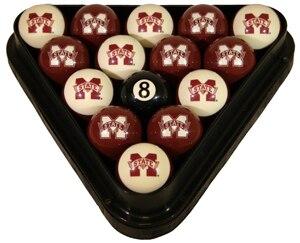 University of Mississippi State Bulldogs Pool Ball Sets - Gameroom Goodies