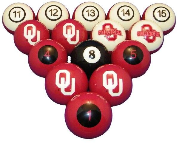 University of Oklahoma Sooners Pool Ball Sets - Gameroom Goodies
