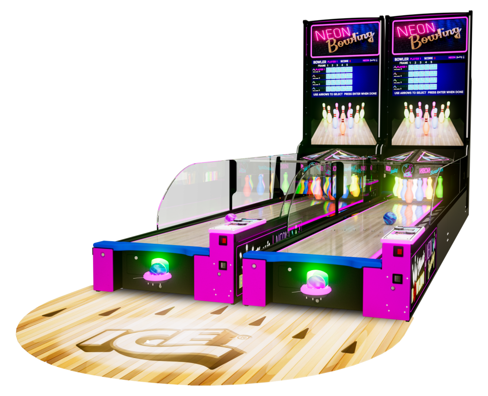 Neon Bowling Lane Arcade Game