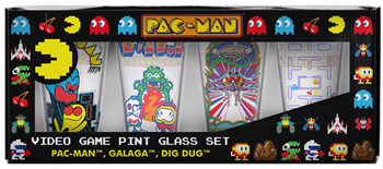 Retro Arcade Video Game Pint Glass Set