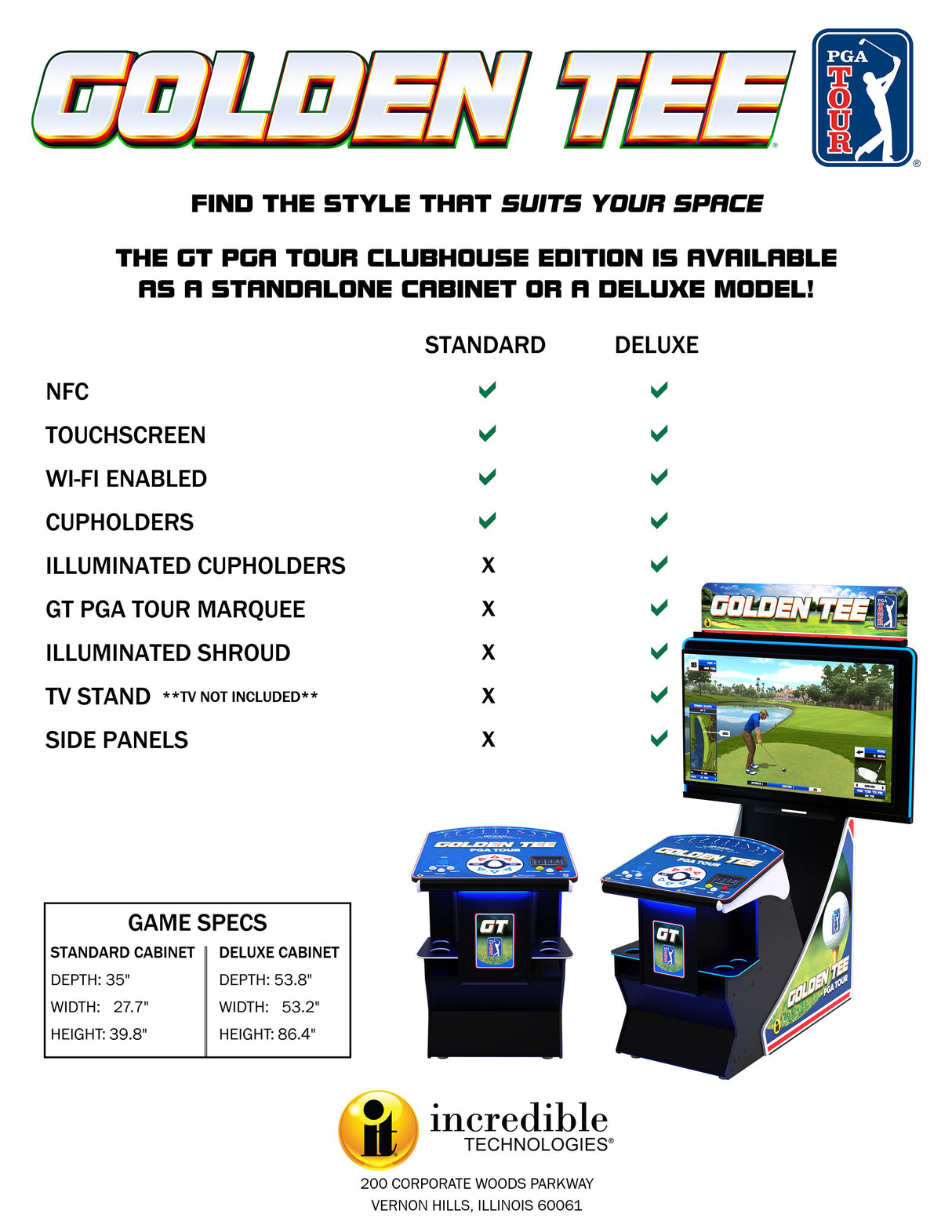 Golden Tee PGA Tour Clubhouse Standard Edition