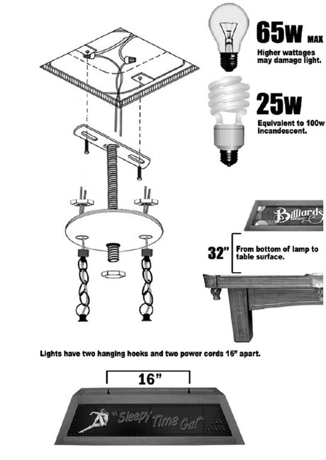 How to install your Air Force Pool Table Light (AFABSL421)