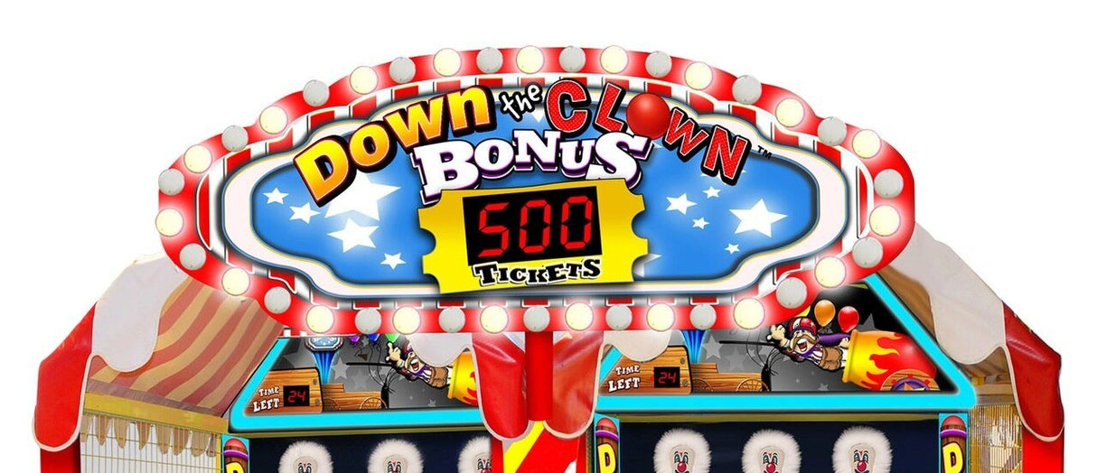 Carnival Down the Clown Redemption Arcade Game overhead