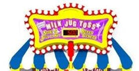 Carnival Milk Jug Toss Redemption Arcade Game overhead sign