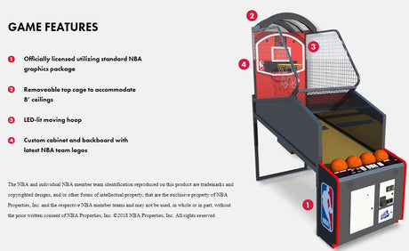 NBA GameTime Basketball Arcade Game Features