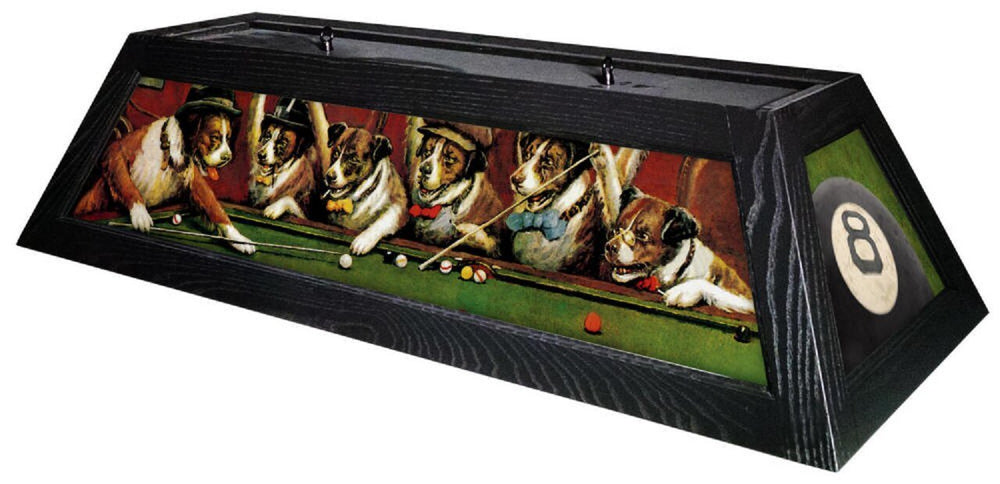 Dogs Playing Pool Billiard Light