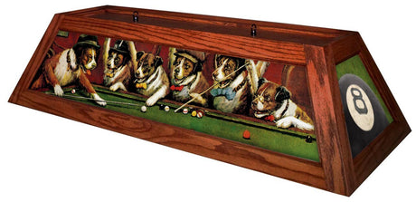 Dogs Playing Pool Billiard Light (Brick)