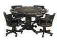 Harley-Davidson Poker Table & Chairs Set Vintage Black Finish - Gameroom Goodies
