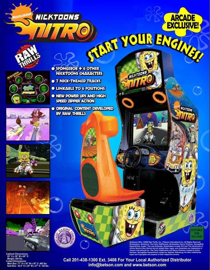 Nicktoons Nitro Racing Arcade Game - Gameroom Goodies