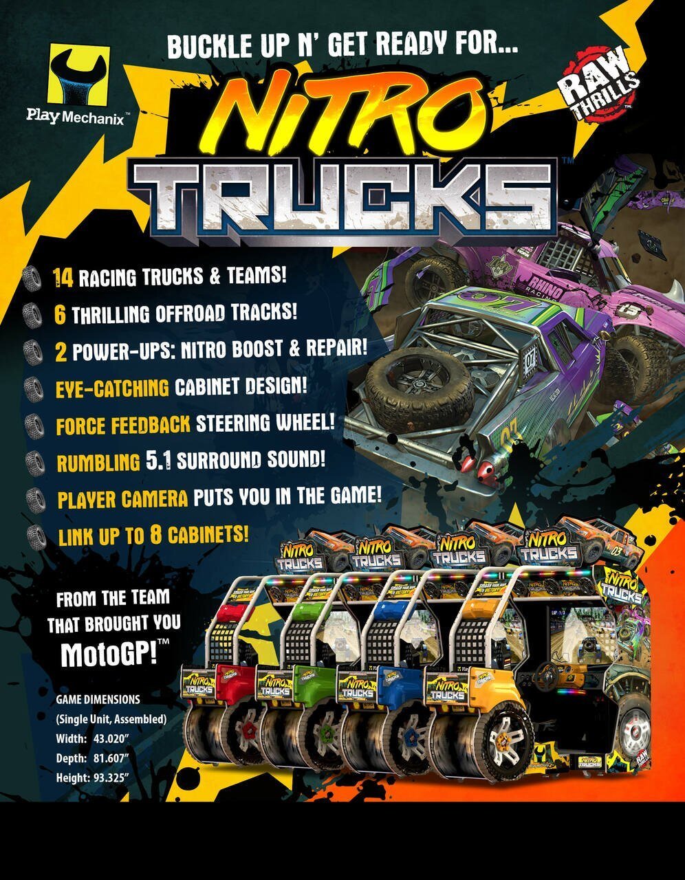 Nitro Trucks Off Road Racing arcade game by Raw Thrills - Gameroom Goodies