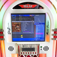 Rock-ola Bubbler Digital Jukebox Music Center Gloss White - Gameroom Goodies