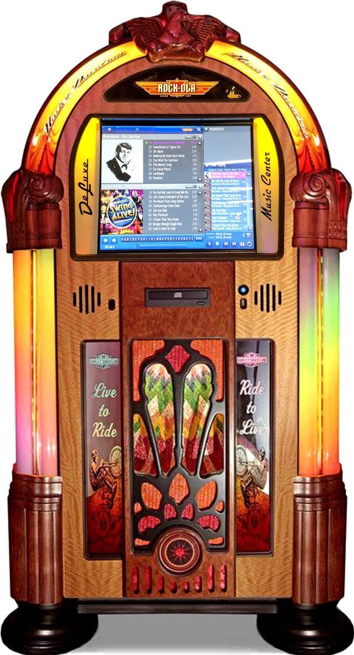 Rock-ola Harley Davidson Bubbler Digital Jukebox Music Center - Gameroom Goodies