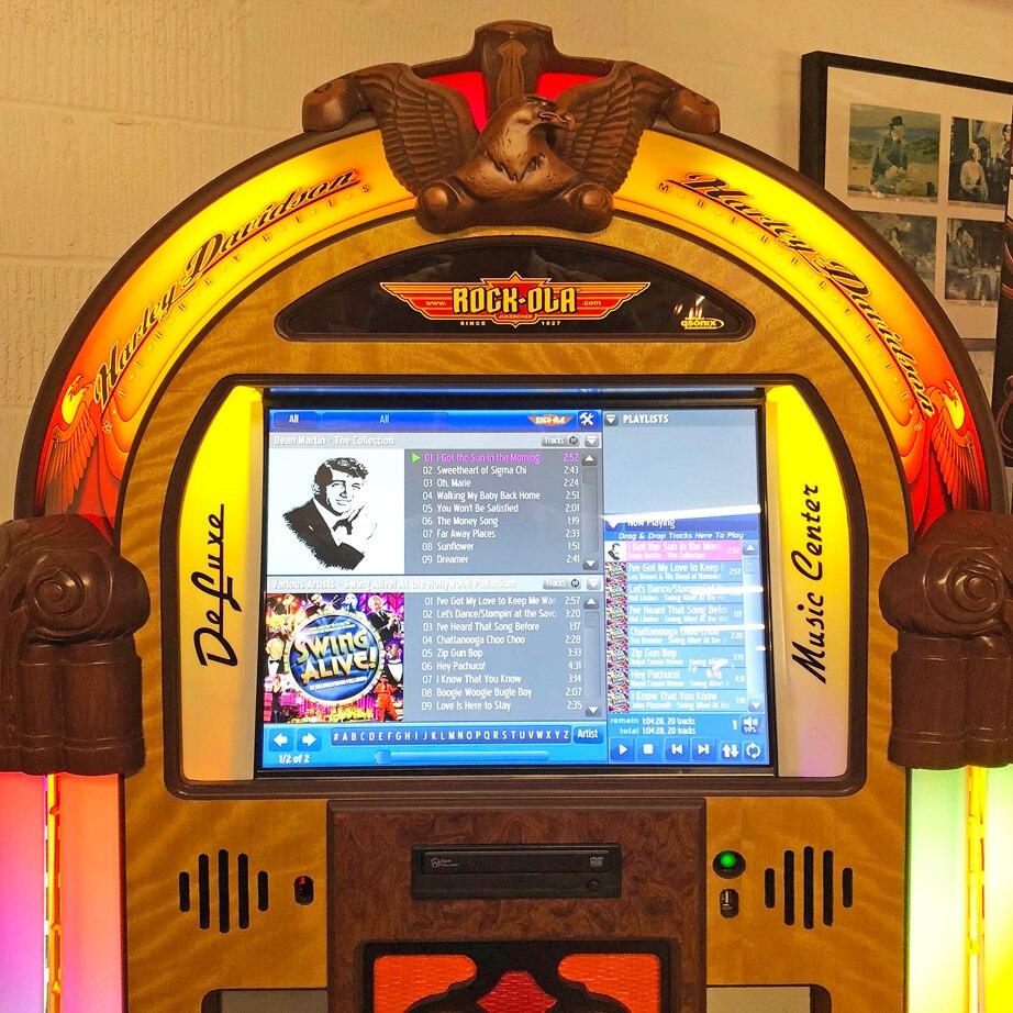 Rock-ola Harley Davidson Bubbler Digital Jukebox Music Center - Gameroom Goodies