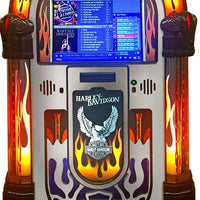 Rock-ola Harley Davidson Digital Jukebox Flames - Gameroom Goodies