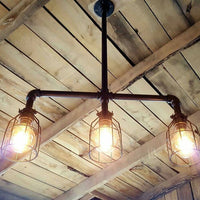 Rustic Industrial Edison Bulb Iron Pipe Pool Table Light - Gameroom Goodies
