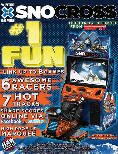 SnoCross Arcade Game - Gameroom Goodies