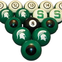 University of Michigan State Spartans Pool Ball Sets - Gameroom Goodies