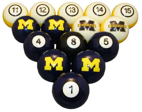 University of Michigan Wolverines Pool Ball Sets - Gameroom Goodies