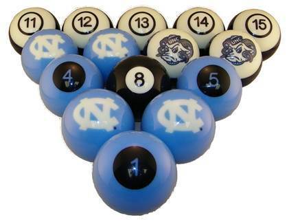 University of North Carolina Tar Heels Pool Ball Sets - Gameroom Goodies