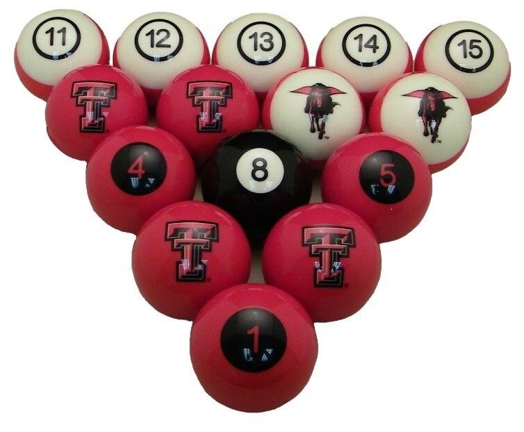 University of Texas Tech Red Raiders Pool Ball Sets - Gameroom Goodies