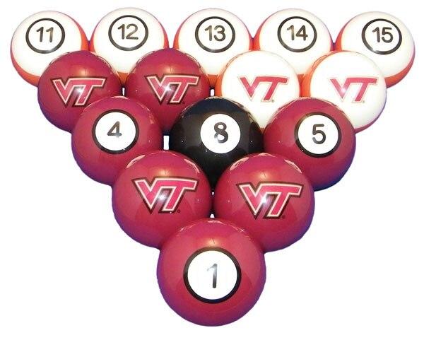 University of Virginia Tech Hokies Pool Ball Sets - Gameroom Goodies