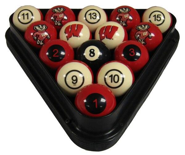 University of Wisconsin Badgers Pool Ball Sets - Gameroom Goodies